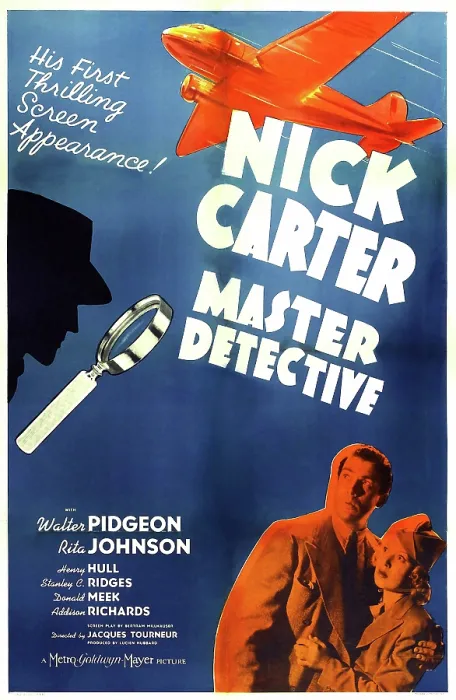 Framed Print : NICK CARTER, MASTER DETECTIVE, US poster art, from left: Walter Pidgeon, Rita Johnson, 1939