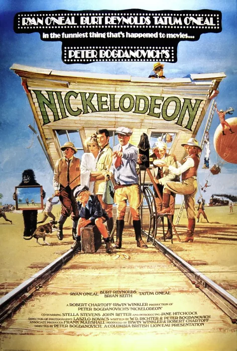 Framed Print : NICKELODEON, from left: Brian Keith, Jane Hitchcock, Tatum O'Neal, Burt Reynolds, Ryan O'Neal, Stella Stevens (far right), 1976 Framed Print : NICKELODEON, from left: Brian Keith, Jane Hitchcock, Tatum O'Neal, Burt Reynolds, Ryan O'Neal, Stella Stevens (far right), 1976