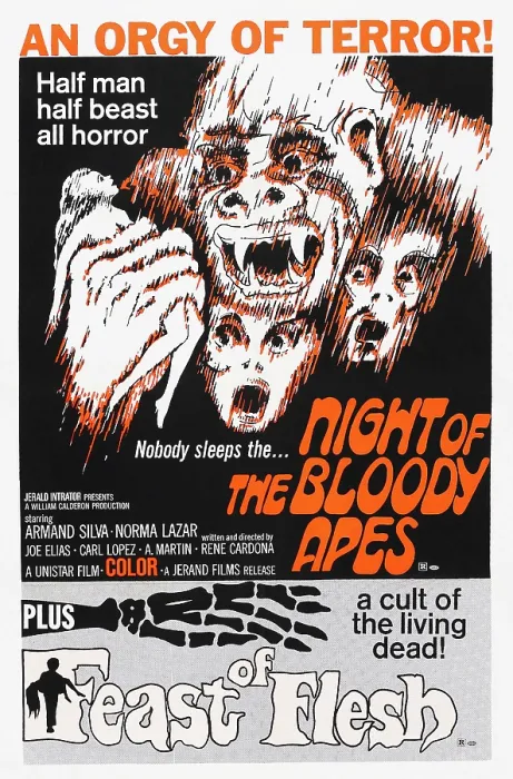 Framed Print : NIGHT OF THE BLOODY APES, 1969, FEAST OF FLESH, (aka BLOOD FEAST), 1963, US poster Framed Print : NIGHT OF THE BLOODY APES, 1969, FEAST OF FLESH, (aka BLOOD FEAST), 1963, US poster