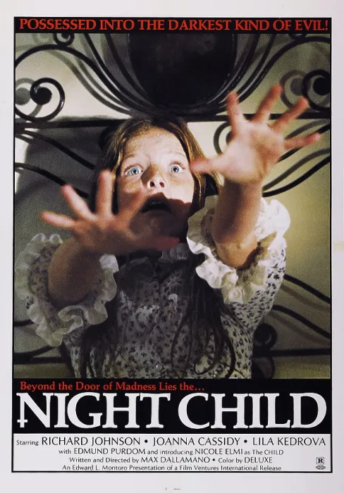 Framed Print : THE NIGHT CHILD, (aka IL MEDAGLIONE INSANGUINATO), US poster, Nicoletta Elmi, 1975