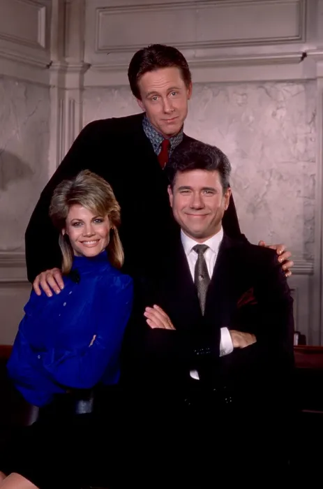 Framed Print : NIGHT COURT, from left: Markie Post, Harry Anderson, John Larroquette, 1984-92 Framed Print : NIGHT COURT, from left: Markie Post, Harry Anderson, John Larroquette, 1984-92
