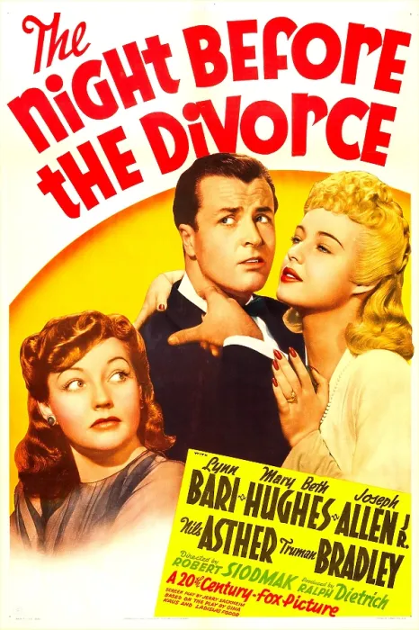 Framed Print : THE NIGHT BEFORE THE DIVORCE, US poster, from left: Lynn Bari, Joseph Allen, Jr. Mary Beth Hughes, 1942. TM and copyright 20th Century Fox Film Corp