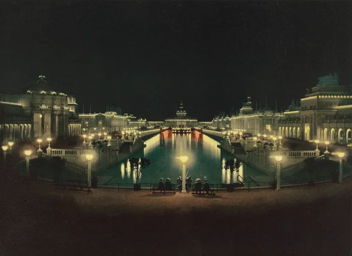Framed Print : Night illumination Grand Court at the Trans-Mississippi and International Exposition Omaha Nebraska 1898. (BSLOC_2010_18_113) Framed Print : Night illumination Grand Court at the Trans-Mississippi and International Exposition Omaha Nebraska 1898. (BSLOC_2010_18_113)