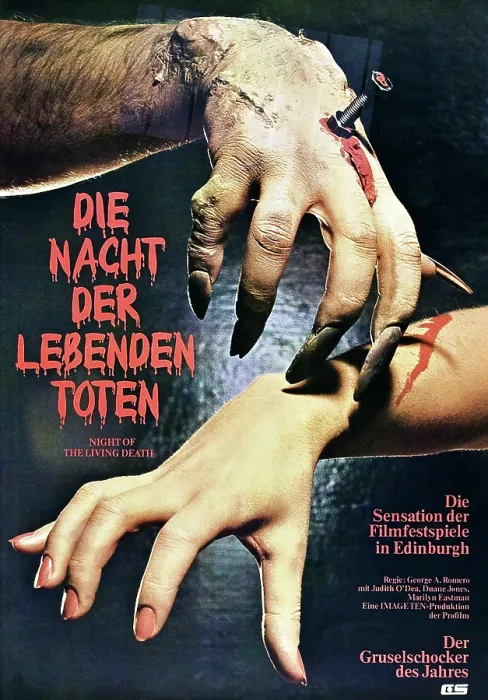 Framed Print : NIGHT OF THE LIVING DEAD, (aka DIE NACHT DER LEBENDEN TOTEN), German poster art, 1968