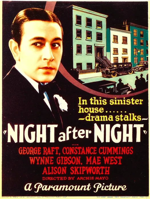 Framed Print : NIGHT AFTER NIGHT, George Raft on midget window card, 1932 Framed Print : NIGHT AFTER NIGHT, George Raft on midget window card, 1932