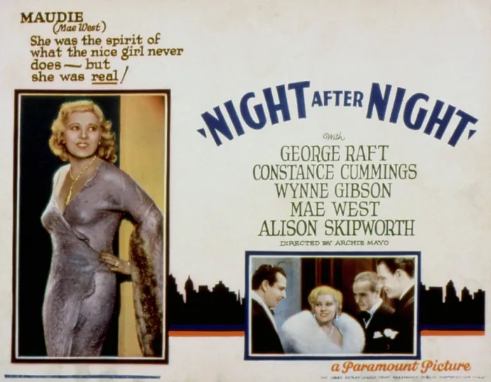 Framed Print : NIGHT AFTER NIGHT, Mae West (left), 1932
