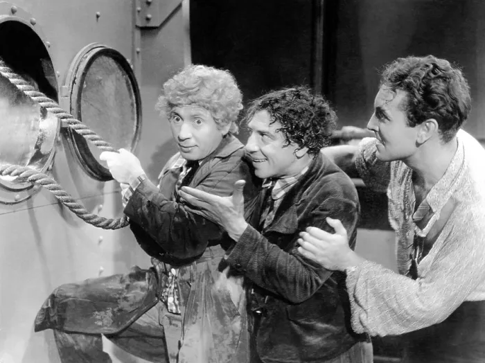 Framed Print : A NIGHT AT THE OPERA, from left: Harpo Marx, Chico Marx, Allan Jones, 1935 Framed Print : A NIGHT AT THE OPERA, from left: Harpo Marx, Chico Marx, Allan Jones, 1935