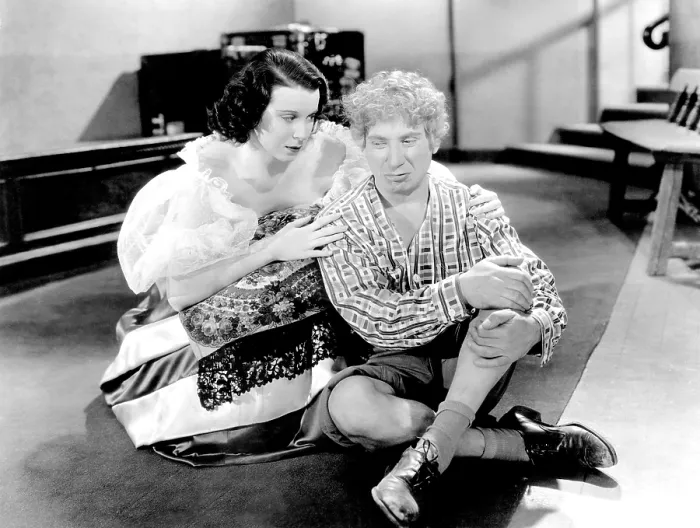 Framed Print : A NIGHT AT THE OPERA, from left, Kitty Carlisle, Harpo Marx, 1935