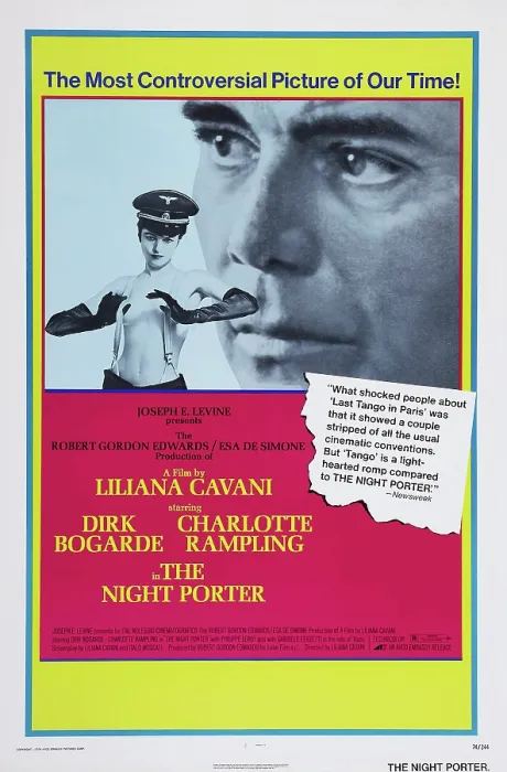 Framed Print : THE NIGHT PORTER, (aka IL PORTIERE DI NOTTE), US poster art, from left: Charlotte Rampling, Dirk Bogarde, 1974 Framed Print : THE NIGHT PORTER, (aka IL PORTIERE DI NOTTE), US poster art, from left: Charlotte Rampling, Dirk Bogarde, 1974