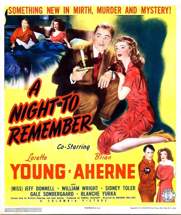 Framed Print : A NIGHT TO REMEMBER, US poster, Brian Aherne, Loretta Young, 1943