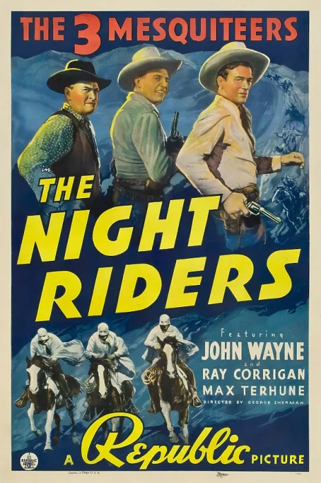 Framed Print : THE NIGHT RIDERS, Max Terhune, Ray Corrigan, John Wayne, movie poster art, 1939 Framed Print : THE NIGHT RIDERS, Max Terhune, Ray Corrigan, John Wayne, movie poster art, 1939