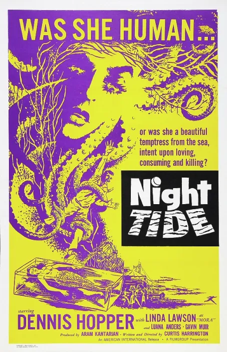 Framed Print : NIGHT TIDE, US poster art, 1961