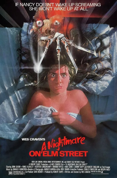 Framed Print : A NIGHTMARE ON ELM STREET, US poster art, Heather Langenkamp, 1984. New Line Cinema / Courtesy Everett Collection