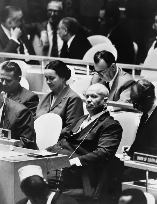 Framed Print : Nikita Khrushchev, leader of the Soviet Russia at the United Nations General Assembly, NYC, Sept. 22, 1960 Framed Print : Nikita Khrushchev, leader of the Soviet Russia at the United Nations General Assembly, NYC, Sept. 22, 1960