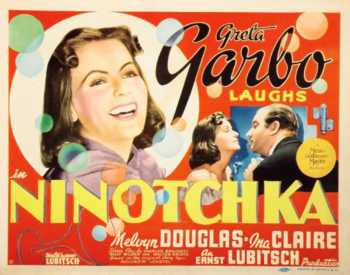 Framed Print : NINOTCHKA, US lobbycard, from left: Greta Garbo, Melvyn Douglas, 1939