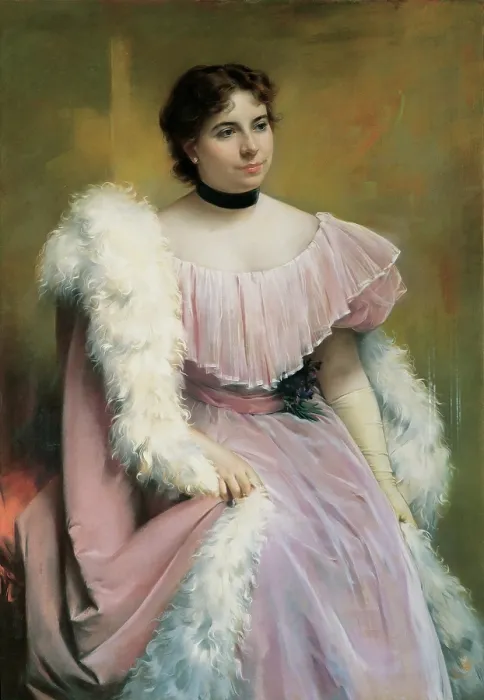 Framed Print : De Nittis Giuseppe, Portrait of a Lady, 1878, 19th Century, pastel on canvas, Italy, Campania, Benevento