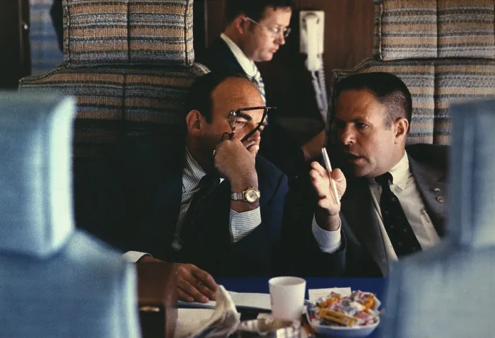 Framed Print : Nixon Inner Circle advisors John Ehrlichman and H. R. Haldeman on Air Force One three days before they would be asked to resign. April 27 1973 Framed Print : Nixon Inner Circle advisors John Ehrlichman and H. R. Haldeman on Air Force One three days before they would be asked to resign. April 27 1973