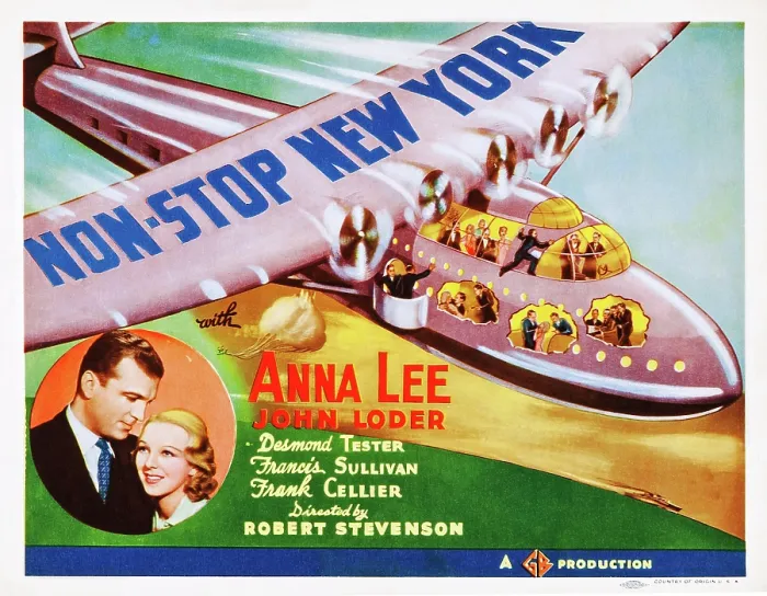 Framed Print : NON-STOP NEW YORK, US lobbycard, bottom left: John Loder, Anna Lee, 1937