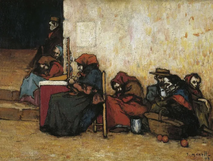 Framed Print : NONELL i MONTURIOL, Isidre (1873-1911). Poors Waiting for Soup. 1899. Postmodern art. Oil on canvas. SPAIN. Monistrol de Montserrat. Museum of Montserrat Framed Print : NONELL i MONTURIOL, Isidre (1873-1911). Poors Waiting for Soup. 1899. Postmodern art. Oil on canvas. SPAIN. Monistrol de Montserrat. Museum of Montserrat
