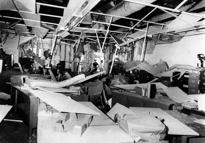 Framed Print : North Hollywood Selective Service office bombed. Most of the records were untouched. June 24, 1968. (CSU_ALPHA_1705) CSU Archives / Everett Collection