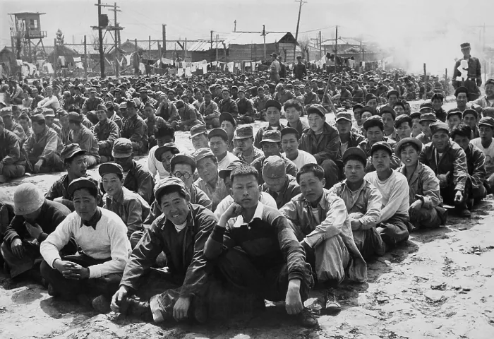 Framed Print : North Korean and Chinese Communist prisoners assembled in a UN POW camp at Pusan, Korea. April 1951. Korean War, 1950-53. (BSLOC_2014_11_170) Framed Print : North Korean and Chinese Communist prisoners assembled in a UN POW camp at Pusan, Korea. April 1951. Korean War, 1950-53. (BSLOC_2014_11_170)