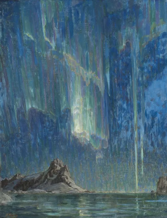 Framed Print : Northern Lights, Study from North Norway, 1901, by Anna Boberg, 1864-1935, Swedish painting, oil on canvas Framed Print : Northern Lights, Study from North Norway, 1901, by Anna Boberg, 1864-1935, Swedish painting, oil on canvas