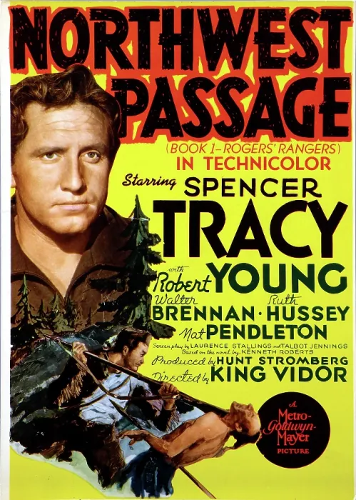 Framed Print : NORTHWEST PASSAGE, left: Spencer Tracy on midget window card, 1940