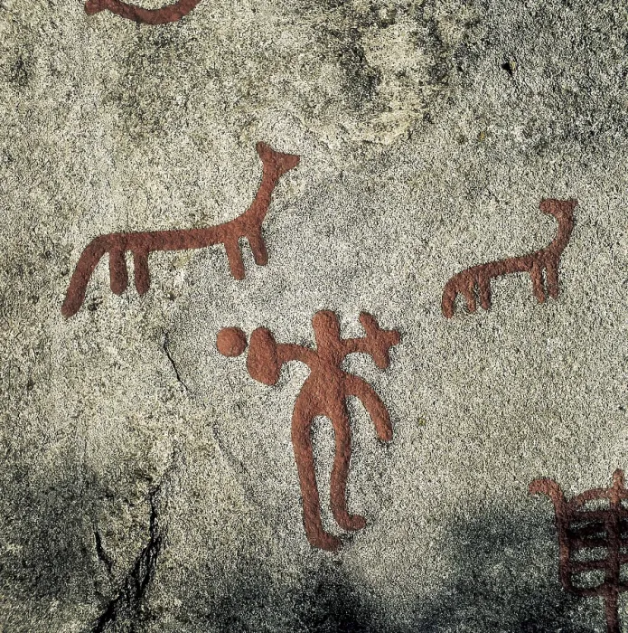 Framed Print : NORWAY. Begby. Zoomorphic figures (1000 BC). Scandinavian art. Bronze Age. Petroglyph. AISA / Everett Collection**US SALES ONLY**