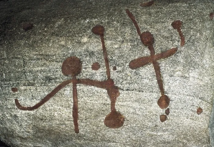 Framed Print : NORWAY. HELGELAND. Bronze Age. Petroglyph; Cave. AISA / Everett Collection**US SALES ONLY**