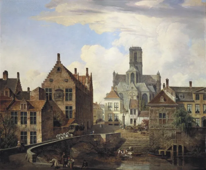Framed Print : NOTER, Pieter Frans de (1779-1842). View of Sint-Baafs Cathedral and Reep river. 1831. View of Ghent. Oil on canvas. BELGIUM. Ghent. Fine Arts Museum Framed Print : NOTER, Pieter Frans de (1779-1842). View of Sint-Baafs Cathedral and Reep river. 1831. View of Ghent. Oil on canvas. BELGIUM. Ghent. Fine Arts Museum