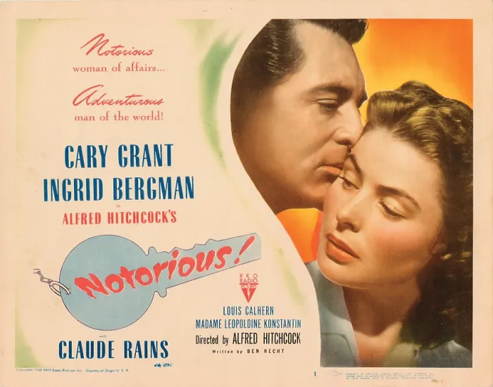 Framed Print : NOTORIOUS, Cary Grant, Ingrid Bergman, 1946