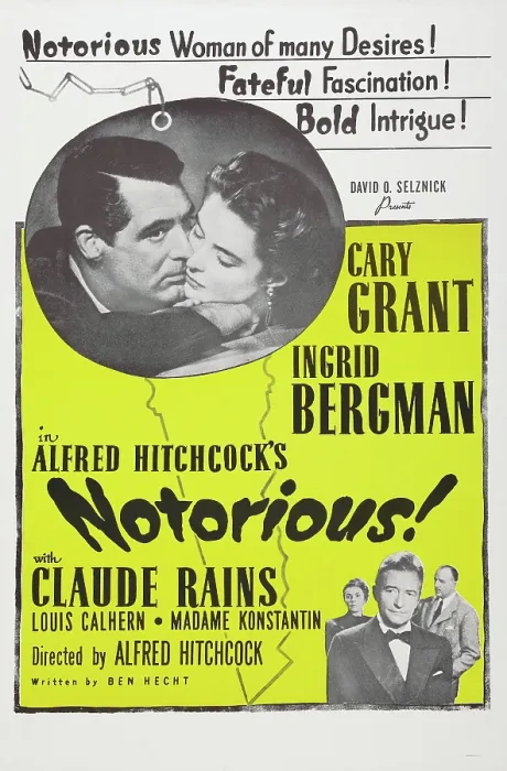 Framed Print : NOTORIOUS, US poster art, top: Cary Grant, Ingrid Bergman; bottom right: Madame Konstantin, Claude Rains, Louis Calhern, 1946 Framed Print : NOTORIOUS, US poster art, top: Cary Grant, Ingrid Bergman; bottom right: Madame Konstantin, Claude Rains, Louis Calhern, 1946