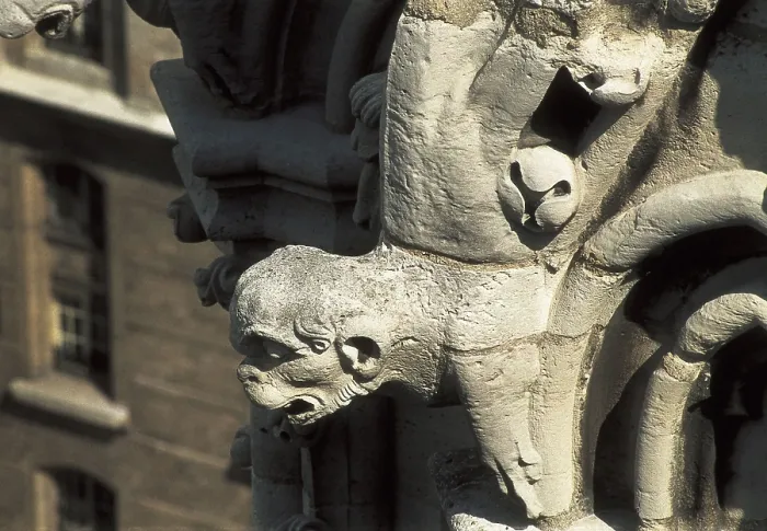Framed Print : Notre Dame Cathedral of Paris. 1163-1345. FRANCE. Paris. Cathedral of Notre-Dame. Gargoyle. Gothic art. Sculpture on rock. AISA / Everett Collection (78021)**US SALES ONLY**