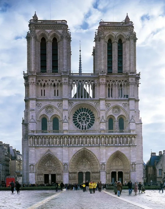 Framed Print : Notre Dame Cathedral of Paris. 1163-1345. FRANCE. Paris. Cathedral of Notre-Dame. Faade (13th c.). Gothic art. Architecture. AISA / Everett Collection**US SALES ONLY**