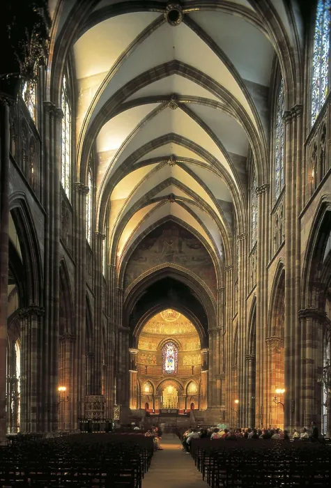 Framed Print : Notre-Dame Cathedral of Strasbourg. 1176-1439. FRANCE. ALSACE. BAS-RHIN. Strasbourg. Main nave. Gothic art. AISA / Everett Collection**US SALES ONLY**