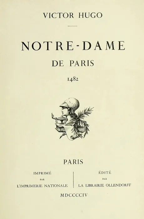 Framed Print : Notre-Dame de Paris, (aka The Hunchback of Notre-Dame) Title page of 1894 edition Framed Print : Notre-Dame de Paris, (aka The Hunchback of Notre-Dame) Title page of 1894 edition