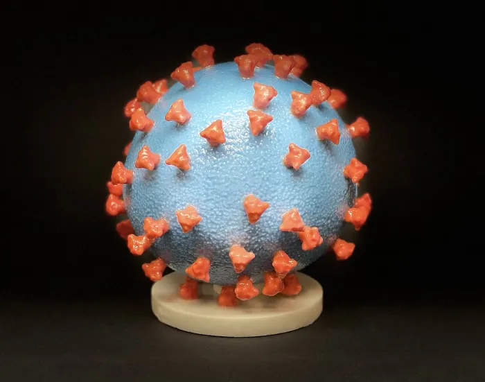 Framed Print : Novel Coronavirus SARS-CoV-2, causes coronavirus disease-2019, abbreviated as COVID-19. Scientific representation created in the form of a 3-D print Framed Print : Novel Coronavirus SARS-CoV-2, causes coronavirus disease-2019, abbreviated as COVID-19. Scientific representation created in the form of a 3-D print
