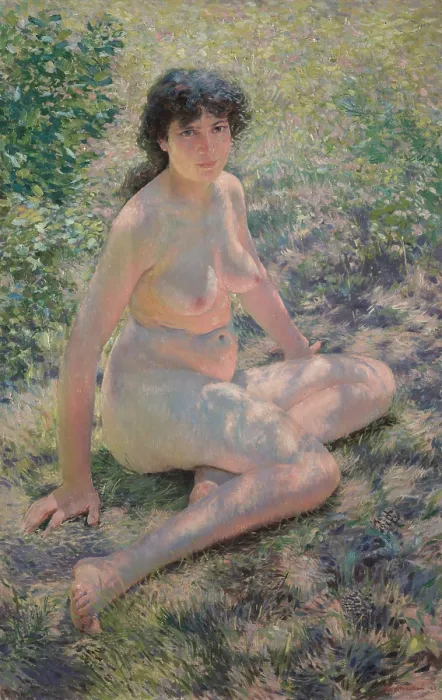 Framed Print : Nude, 1893, by Otto H. Bacher, 1856-1909, American impressionist painting, oil on canvas Framed Print : Nude, 1893, by Otto H. Bacher, 1856-1909, American impressionist painting, oil on canvas