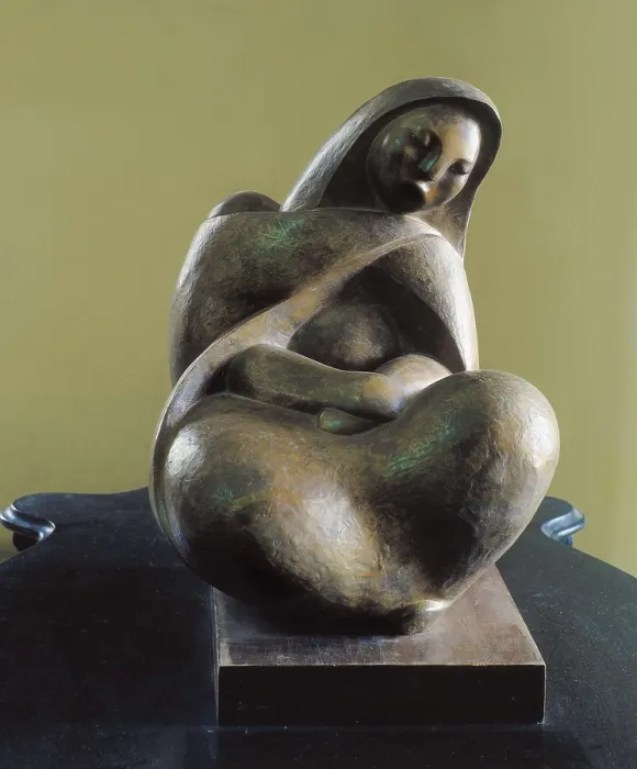 Framed Print : NUEZ DEL PRADO, Marina (1910-1995). Indian Madonna. Sculpture on bronze. BOLIVIA. Potos. House of Coins Museum. AISA / Everett Collection - Image has fine art copyright