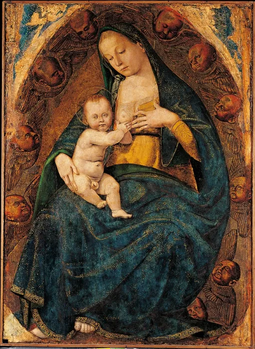 Framed Print : The Nursing Madonna, by Luca Signorelli, 15th Century, tempera on panel, cm 84 x 60 - Italy, Lombardy, Milan, Brera art gallery. All