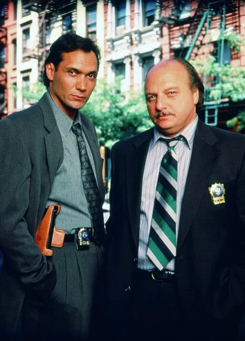 Framed Print : NYPD BLUE, from left, Jimmy Smits, Dennis Franz, 1993-2005 (1995 photo)