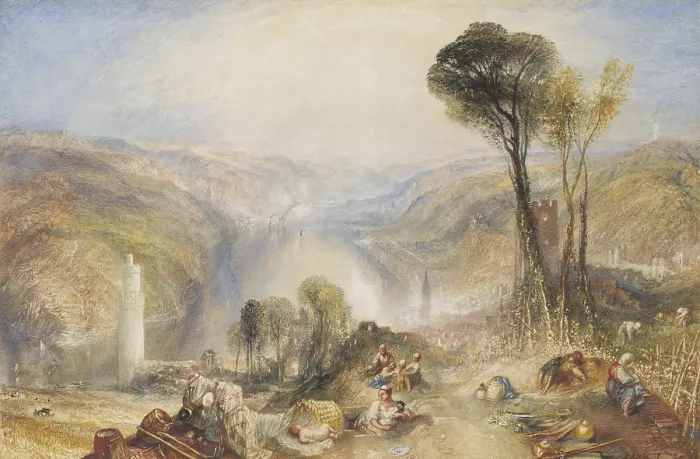 Framed Print : Oberwesel, by Joseph Mallord William Turner, 1840, British painting, watercolor and gouache over graphite Framed Print : Oberwesel, by Joseph Mallord William Turner, 1840, British painting, watercolor and gouache over graphite