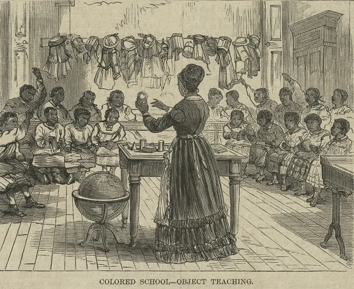 Framed Print : Object teaching in an African American public school in New York City, 1870 Framed Print : Object teaching in an African American public school in New York City, 1870