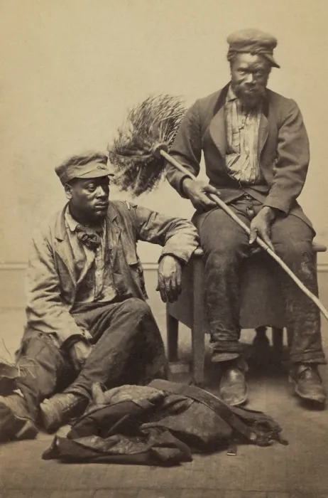 Framed Print : Occupational portrait of two African American chimney sweeps, by Charles D. Fredricks & Co. 1860-70