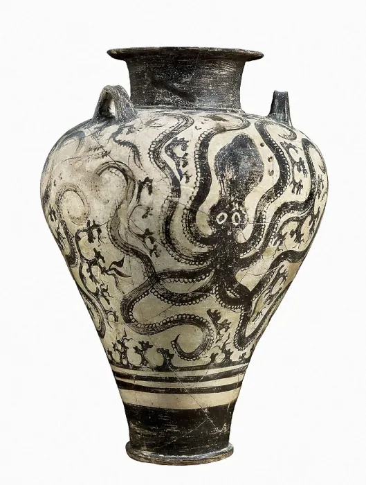 Framed Print : Octopus Vase. ca. 1500 BC. Minoan art  /  Cretan art. Late Minoan period. Ceramics. GREECE. Iraklion. Archaeological Museum. AISA / Everett Collection**US SALES ONLY**