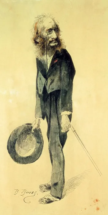 Framed Print : OFFENBACHJacques (1819-1880). French composerconductor and theatre directorGerman by birth. Caricature of Thomas. Painting. FRANCE. Paris. Muse de l'Opra (Opera Museum)