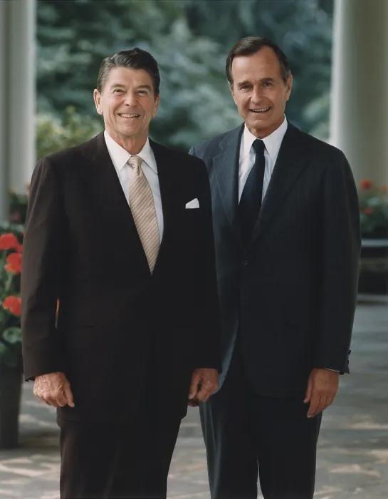 Framed Print : Official Portrait of President Reagan and Vice-President Bush. July 16 1981. PO-USP-Reagan-Bush_NA-12-0070M