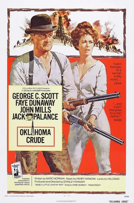 Framed Print : OKLAHOMA CRUDE, US poster, from left: George C. Scott, Faye Dunaway, 1973 Framed Print : OKLAHOMA CRUDE, US poster, from left: George C. Scott, Faye Dunaway, 1973