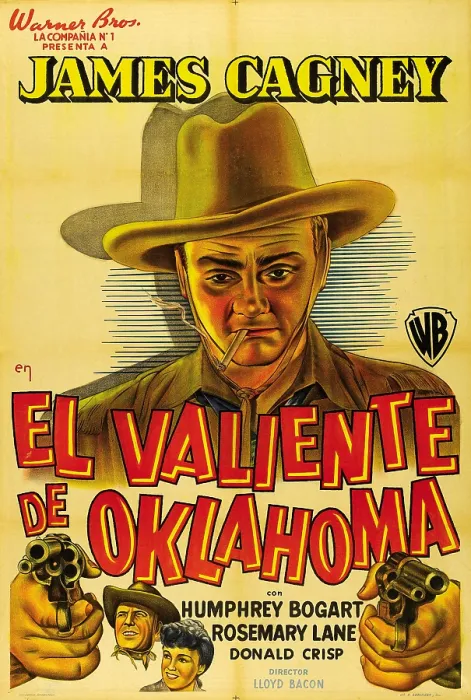 Framed Print : THE OKLAHOMA KID, (aka EL VALIENTE DE OKLAHOMA), Spanish poster art, James Cagney, 1939