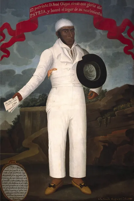 Framed Print : OLAYA BALANDRA, jose Silverio (1782 - 1823). Pioneer and hero of the Peruvian War of Independence. 1823's portrait by Jose Gil de Castro (1785-1841). 204x123 cm Framed Print : OLAYA BALANDRA, jose Silverio (1782 - 1823). Pioneer and hero of the Peruvian War of Independence. 1823's portrait by Jose Gil de Castro (1785-1841). 204x123 cm